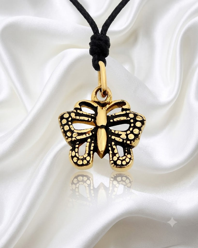 Handmade Butterfly Sterling-silver Pewter Brass Charm Necklace Pendant Jewelry