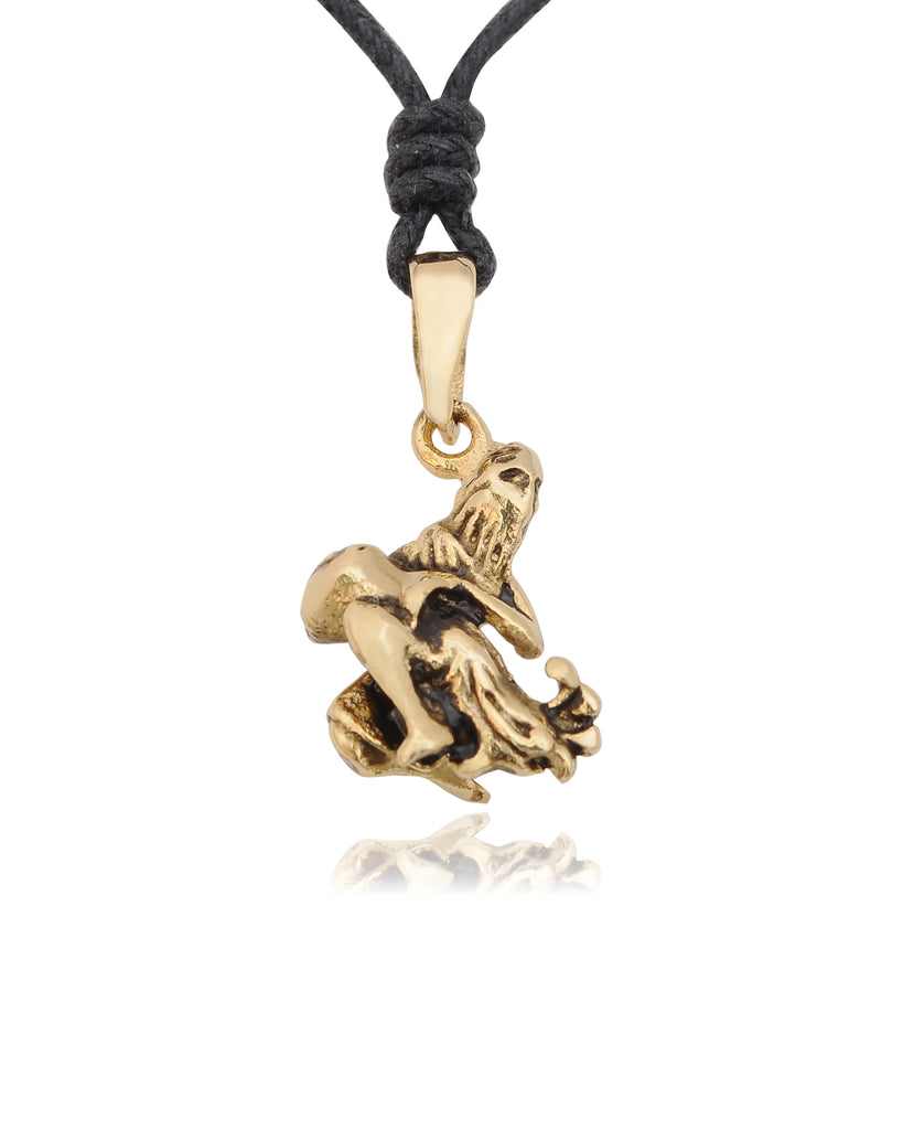 Astrology Gold Brass 92.5 Sterling Silver Charm Necklace Pendant Horoscope Zodiac