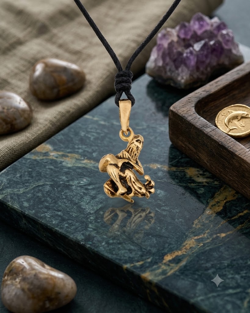 Astrology Gold Brass 92.5 Sterling Silver Charm Necklace Pendant Horoscope Zodiac
