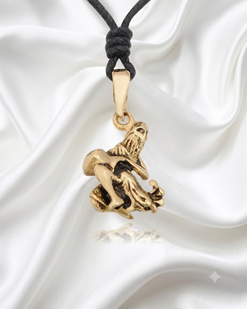 Astrology Gold Brass 92.5 Sterling Silver Charm Necklace Pendant Horoscope Zodiac