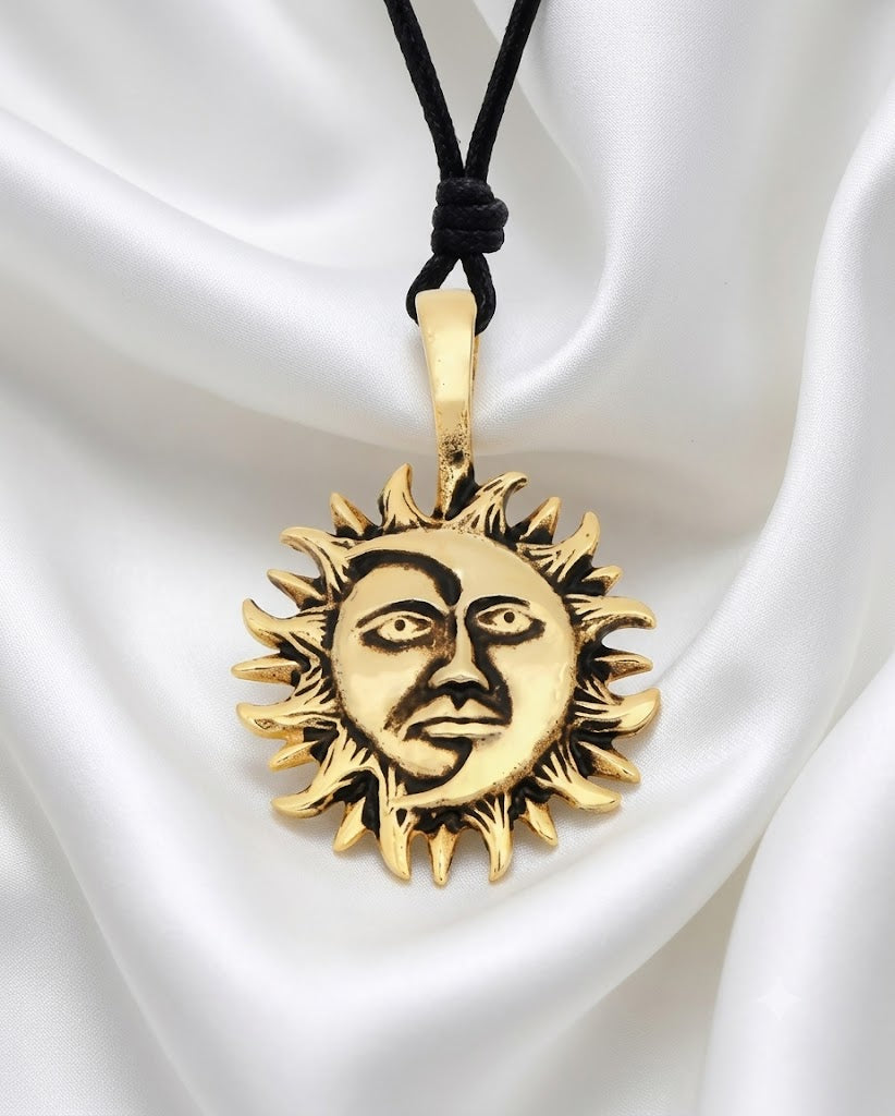 Ying Yang Sun & Moon 92.5 Sterling Silver Brass Charm Necklace Pendant Jewelry