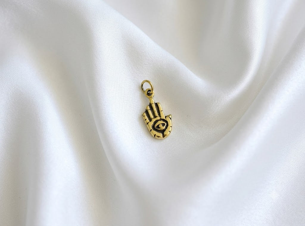 Hamsa Jewish Hand 92.5 Sterling Silver Pewter Brass Necklace Pendant Jewelry