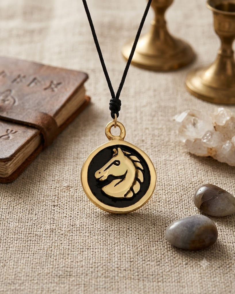 New Horse Stallion 92.5 Sterling Silver Brass Charm Necklace Pendant Jewelry