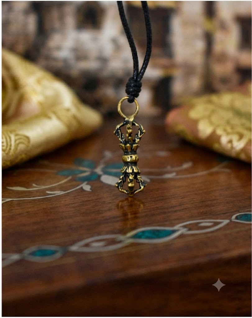 Tibet Amulet 92.5 Sterling Silver Gold Brass Charm Necklace Pendant Jewelry