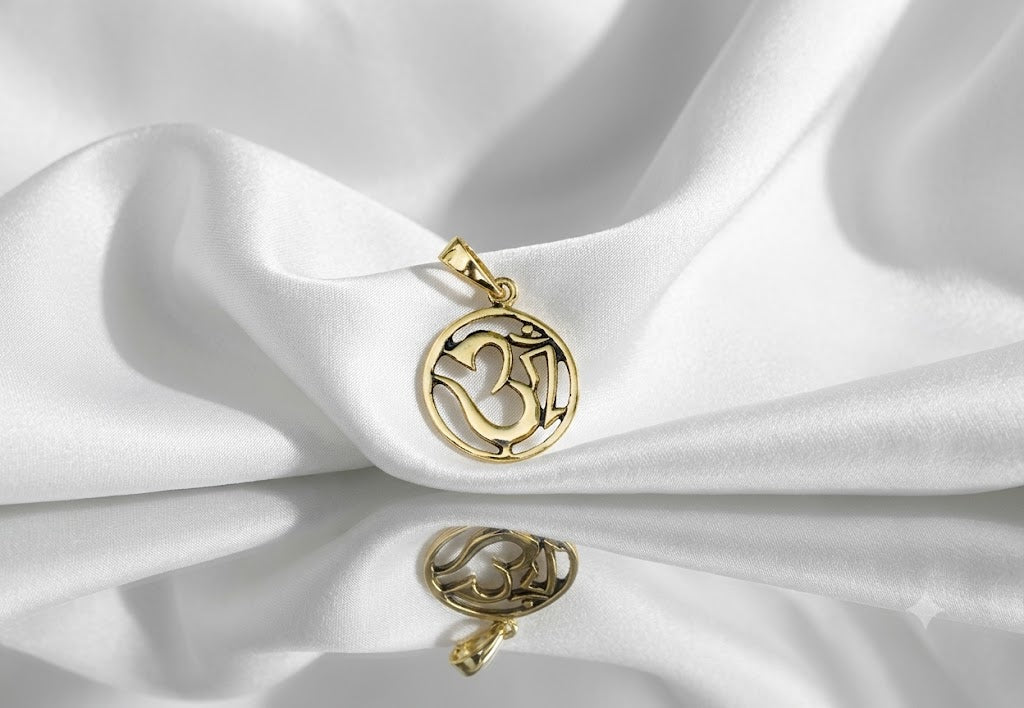 Hindu Aum Ohm Om 92.5 Sterling Silver Pewter Brass Charm Necklace Pendant Jewelry