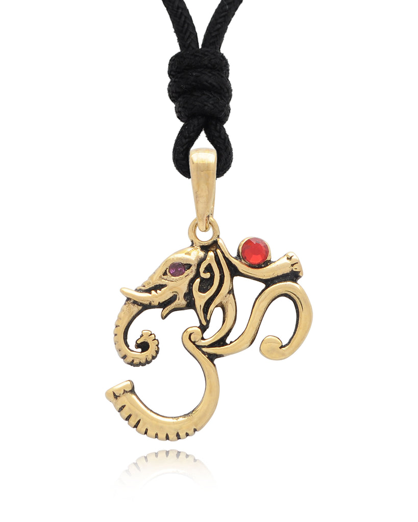 Hindu Ohm Aum Om Handcrafted Silver Brass Charm Necklace Pendant Jewelry