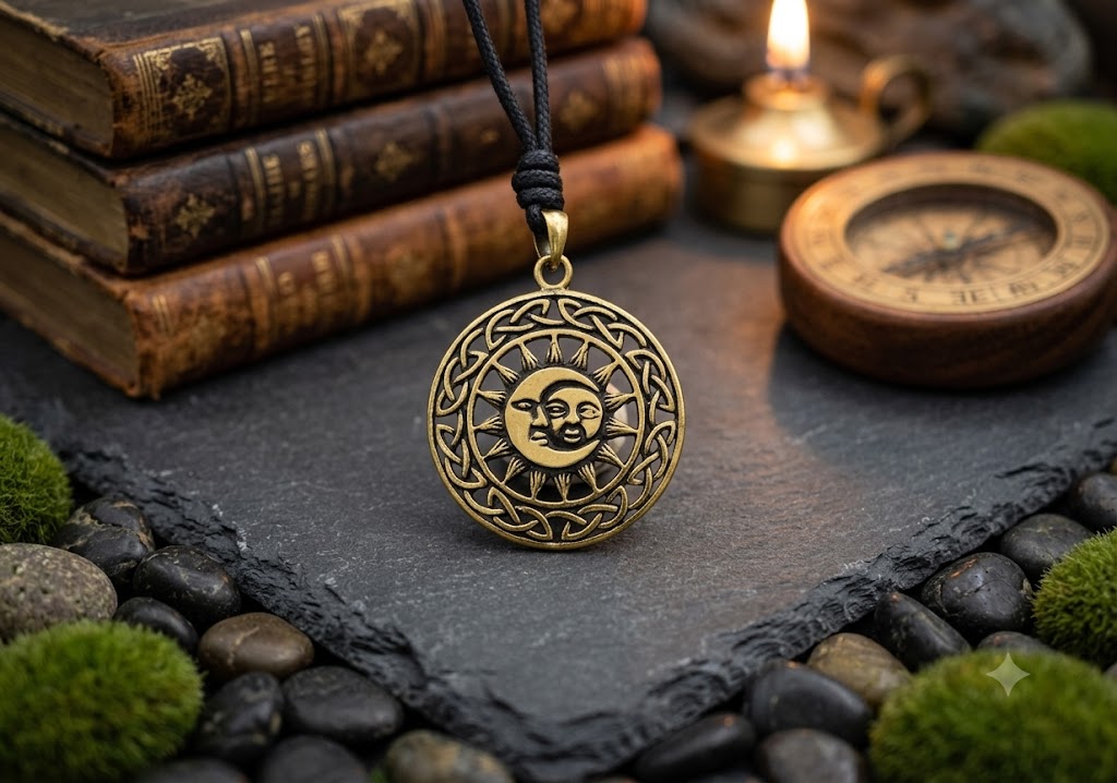 Sun & Moon Ying Yang 92.5 Sterling Silver Pewter Brass Charm Necklace Pendant Jewelry