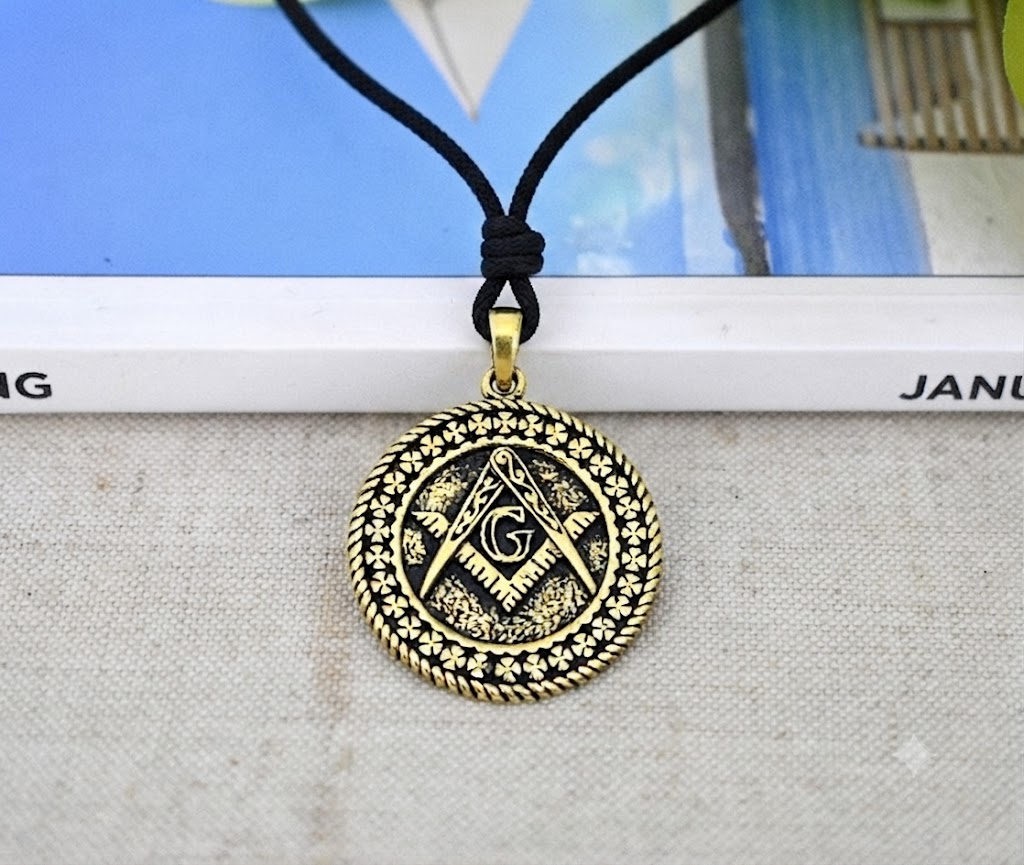 Freemasonry 92.5 Sterling Silver Pewter Brass Charm Necklace Pendant Jewelry