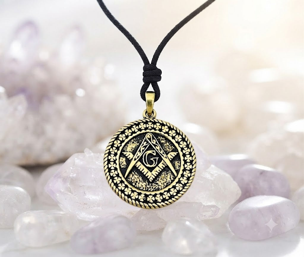 Freemasonry 92.5 Sterling Silver Pewter Brass Charm Necklace Pendant Jewelry