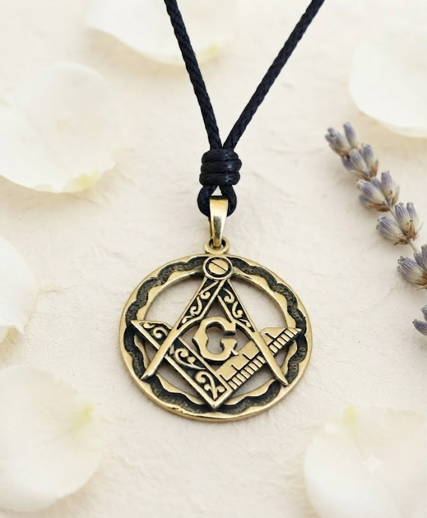 Freemasonry 92.5 Sterling Silver Pewter Brass Charm Necklace Pendant Jewelry