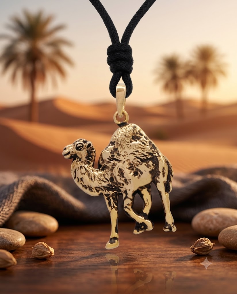 Cute Camel 92.5 Sterling Silver Gold Brass Charm Necklace Pendant Jewelry