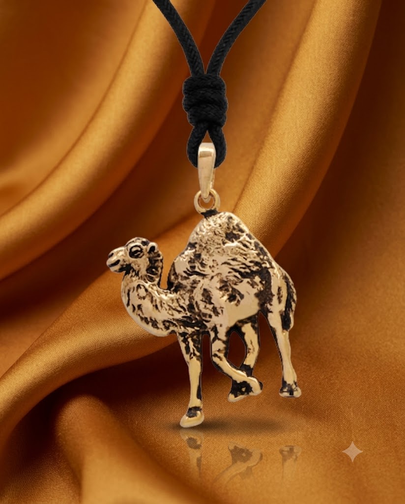 Cute Camel 92.5 Sterling Silver Gold Brass Charm Necklace Pendant Jewelry