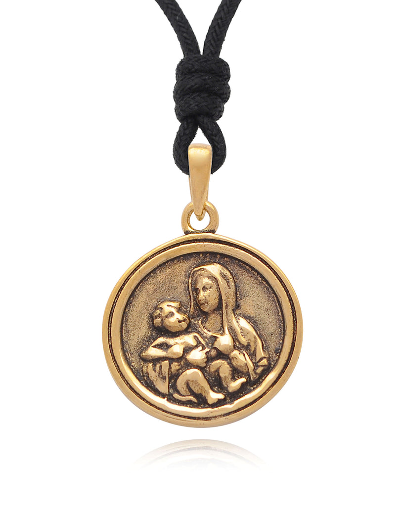 Virgin Mary Handmade 92.5 Sterling Silver Brass Charm Necklace Pendant Jewelry