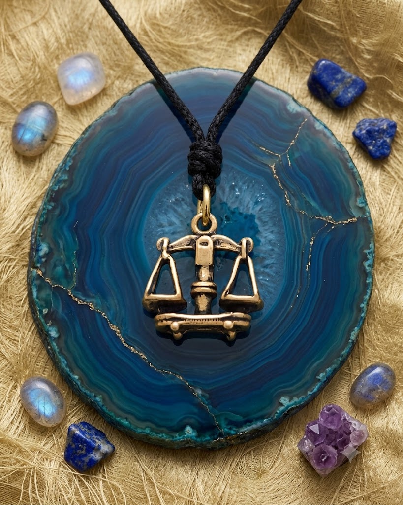 Astrology Gold Brass 92.5 Sterling Silver Charm Necklace Pendant Horoscope Zodiac