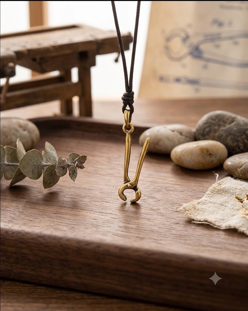 Spring Clamp 92.5 Sterling Silver Gold Brass Necklace Pendant Jewelry