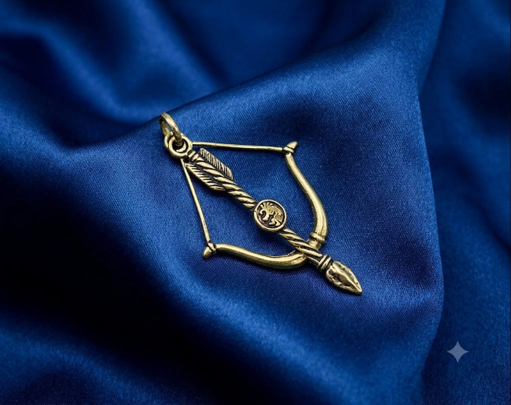 Bow And Arrow 92.5 Sterling Silver Brass Charm Necklace Pendant Jewelry