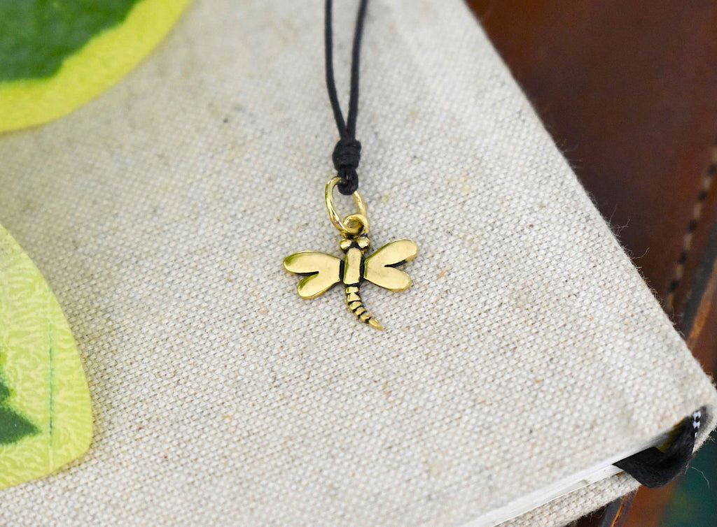 Cute Mini Dragonfly Sterling Silver Pewter Brass Charm Necklace Pendant Jewelry