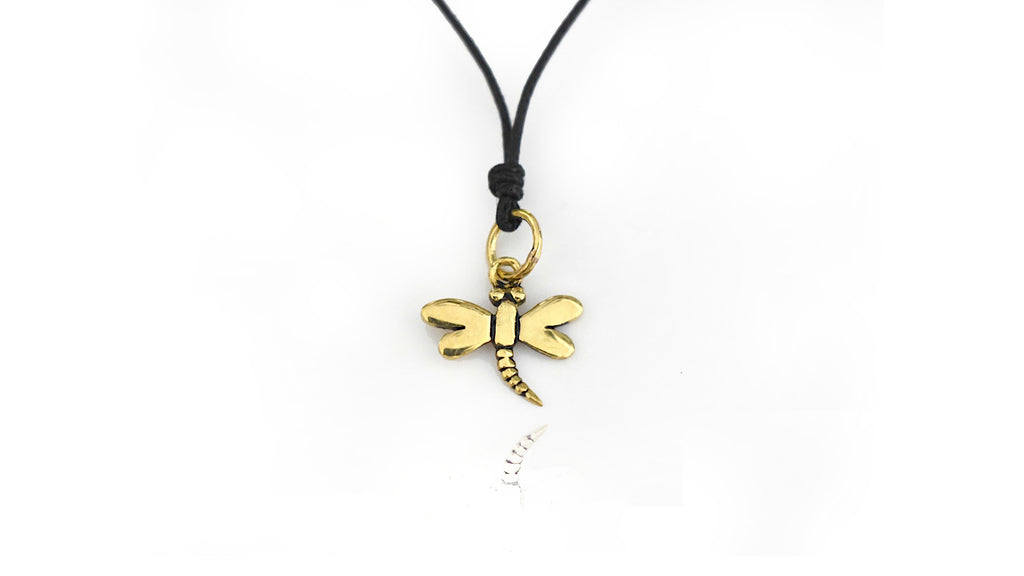 Cute Mini Dragonfly Sterling Silver Pewter Brass Charm Necklace Pendant Jewelry