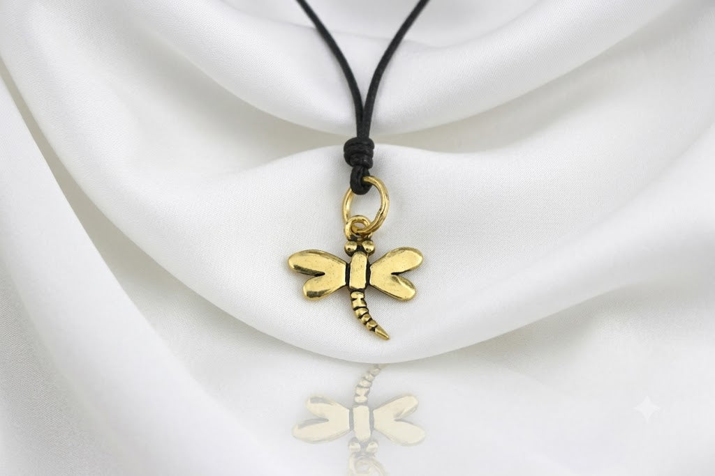 Cute Mini Dragonfly Sterling Silver Pewter Brass Charm Necklace Pendant Jewelry