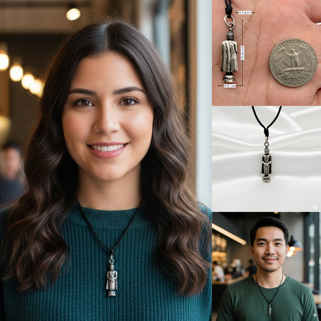 Seven Days Of The Week Buddha Sterling-silver Pewter Brass Charm Necklace Pendant Jewelry