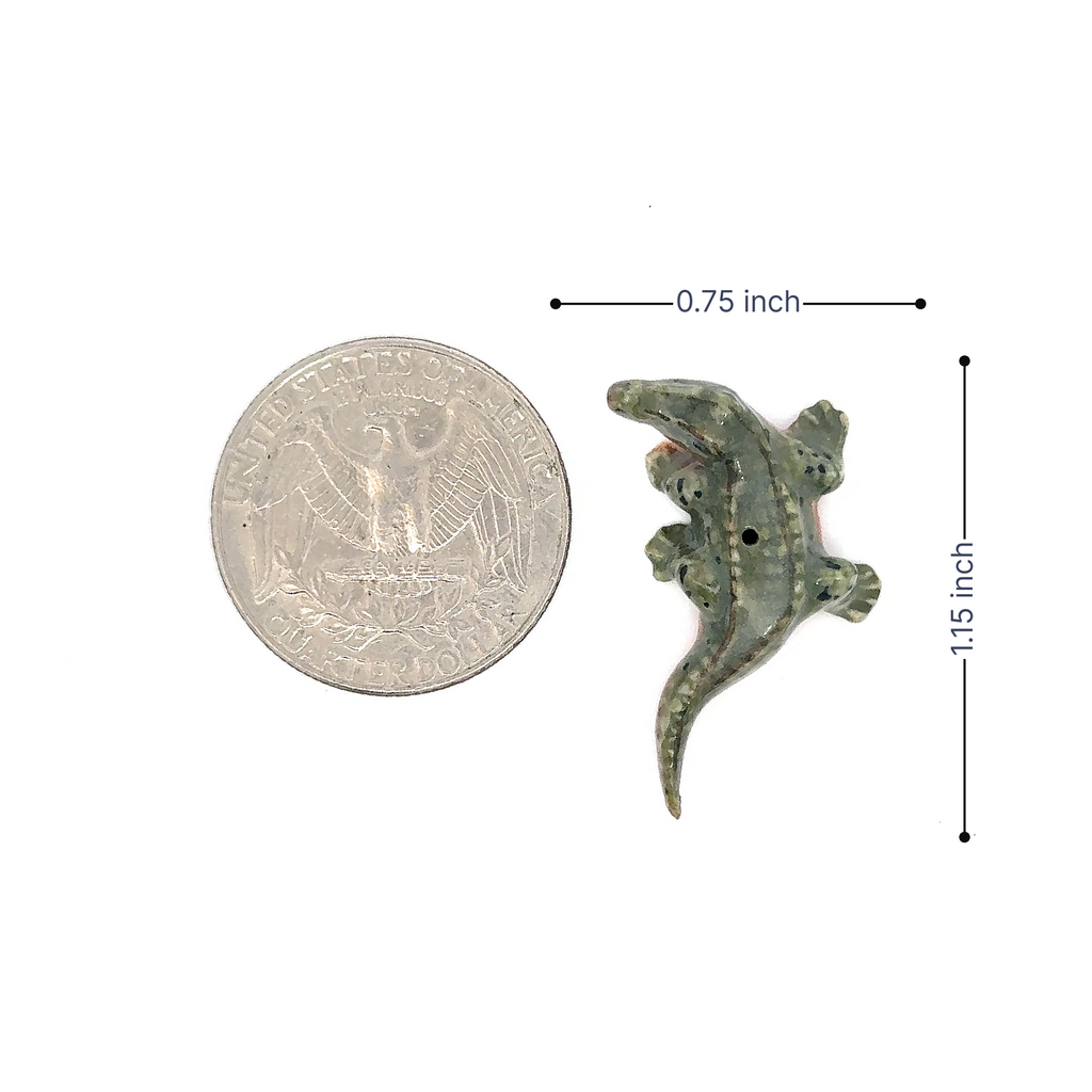 Mini Crocodile Figurine - Miniature Hand Made Painted Ceramic Alligator Animal Porcelain Decorative Figures Collectible Figurines Décor Gifts