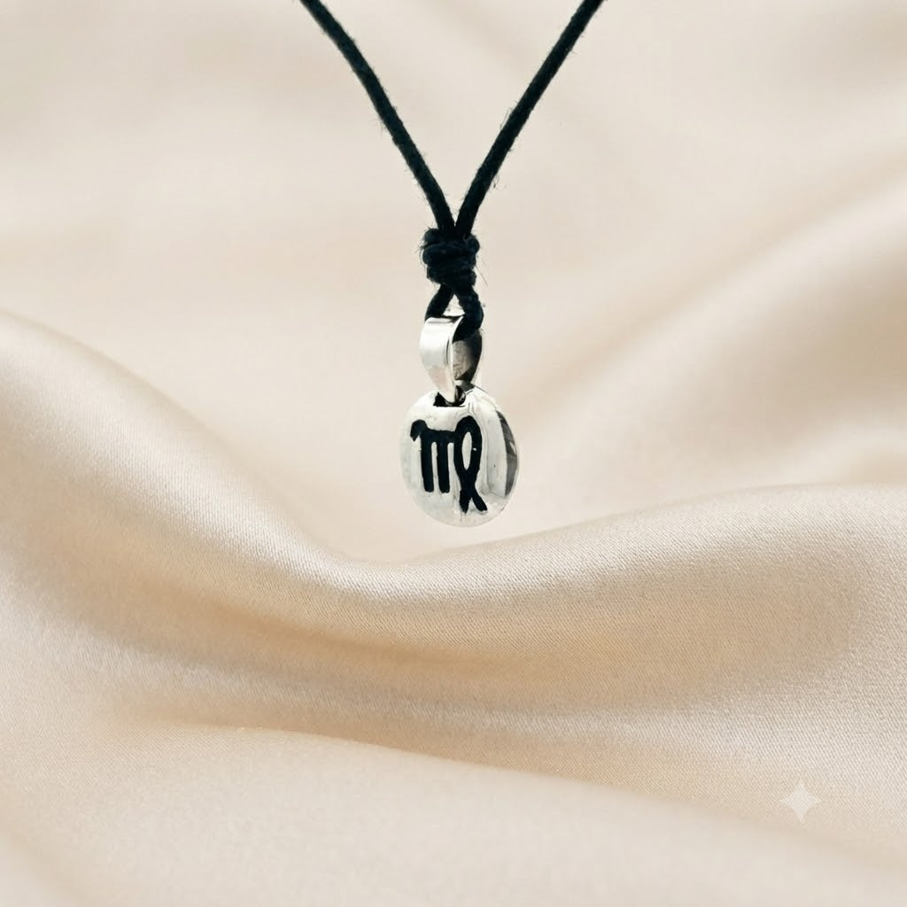 Astrology Gold 92.5 Sterling Silver Brass Charm Necklace Pendant Horoscope Zodiac