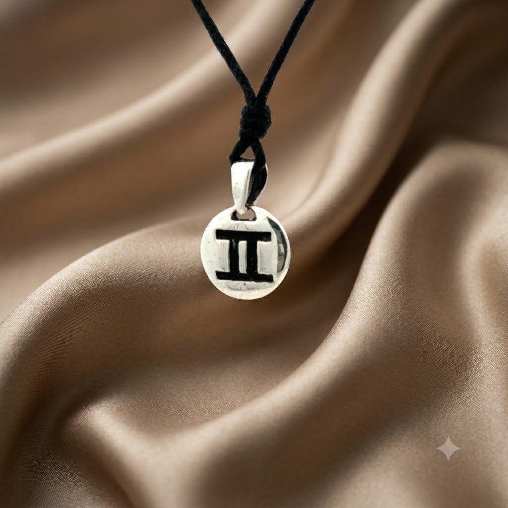 Astrology Gold 92.5 Sterling Silver Brass Charm Necklace Pendant Horoscope Zodiac