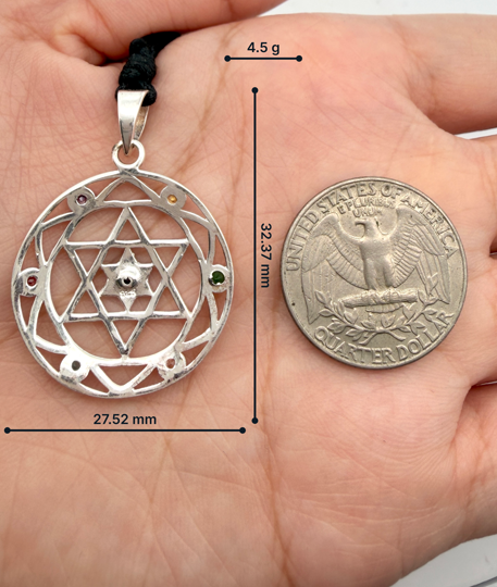 Classic Star of David 92.5 Sterling Pewter Brass Charm Necklace Pendant Jewelry