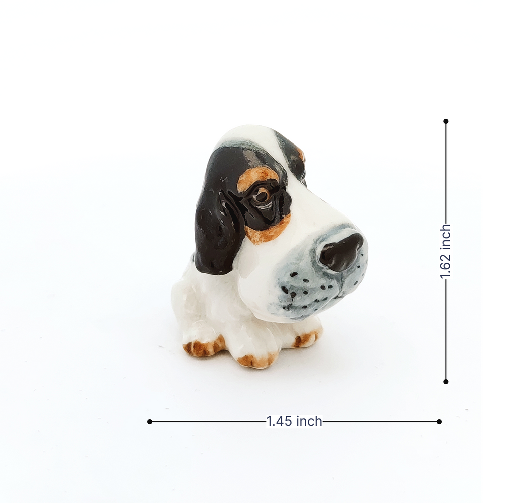 Cocker Spaniel Dog Big Head Ceramic Figurine Hand Painted Miniature Collectible Statue
