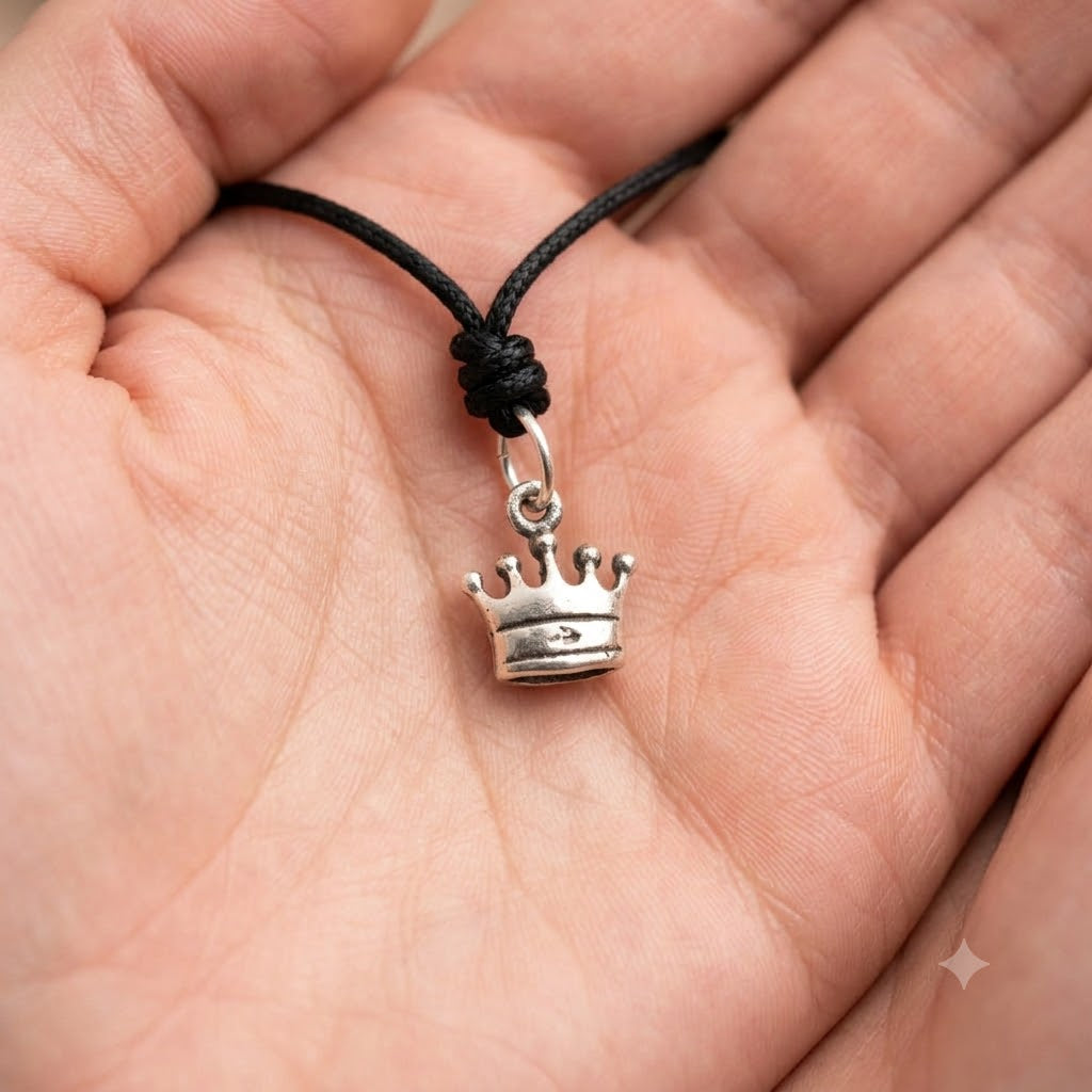 King Crown 92.5 Sterling Silver Pewter Brass Charm Necklace Pendant Jewelry