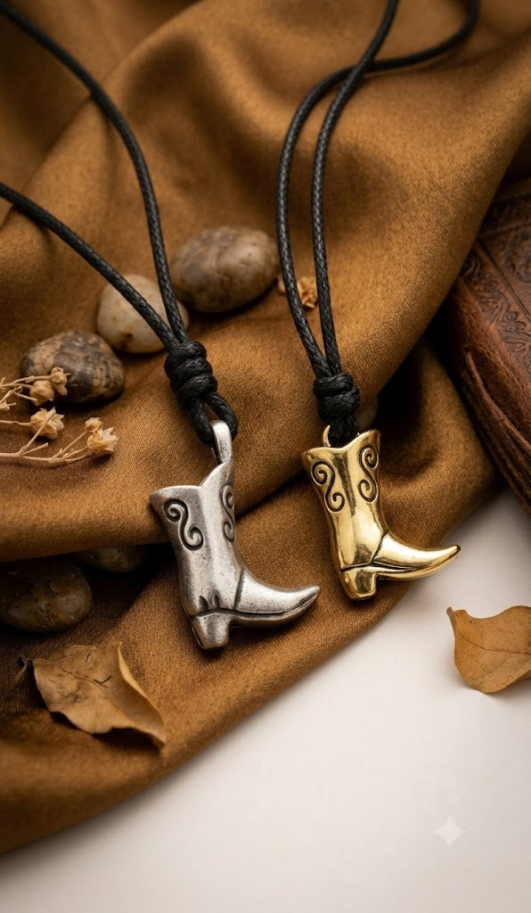 Fashion Cowboy Boots Sterling Silver Pewter Brass Charm Necklace Pendant Jewelry