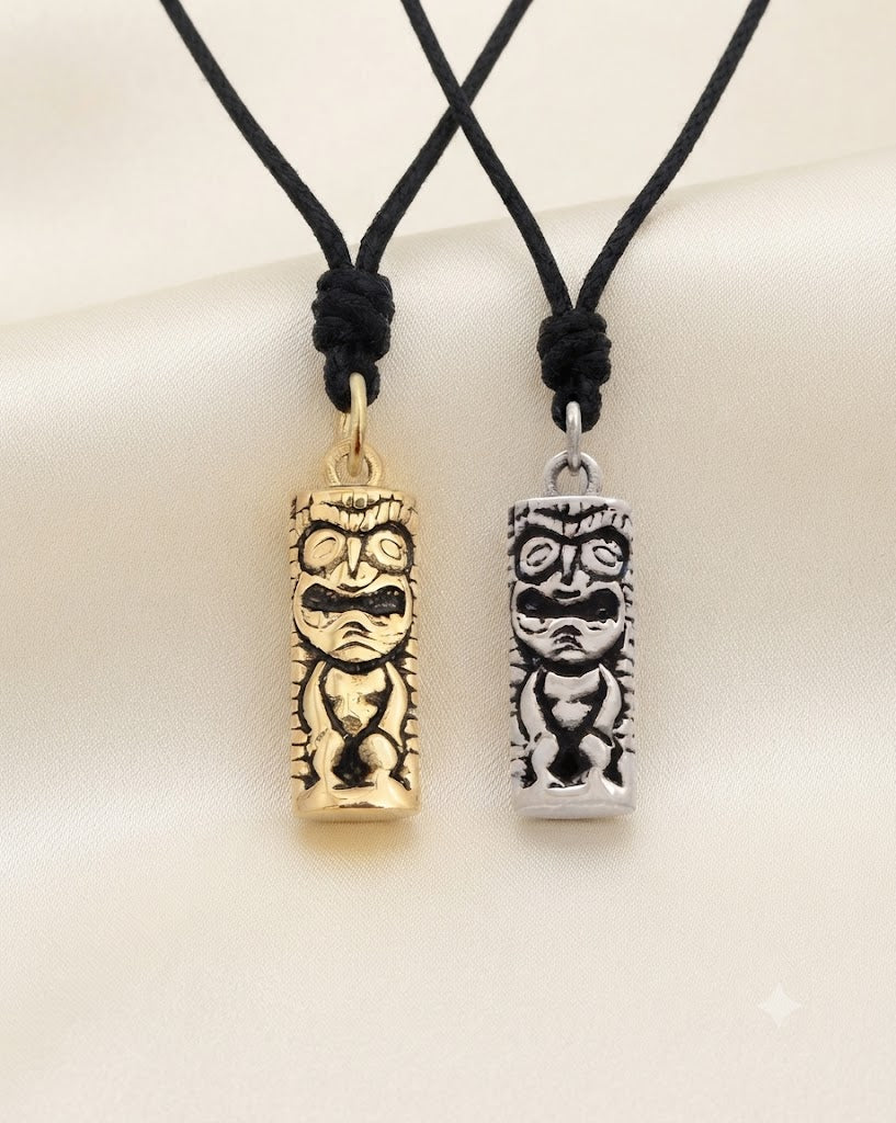 Hawaiian God 92.5 Sterling Silver Gold Brass Necklace Pendant Jewelry