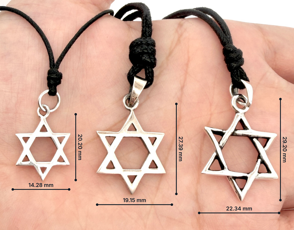 Star of David 92.5 Sterling Silver Pewter Brass Charm Necklace Pendant Jewelry
