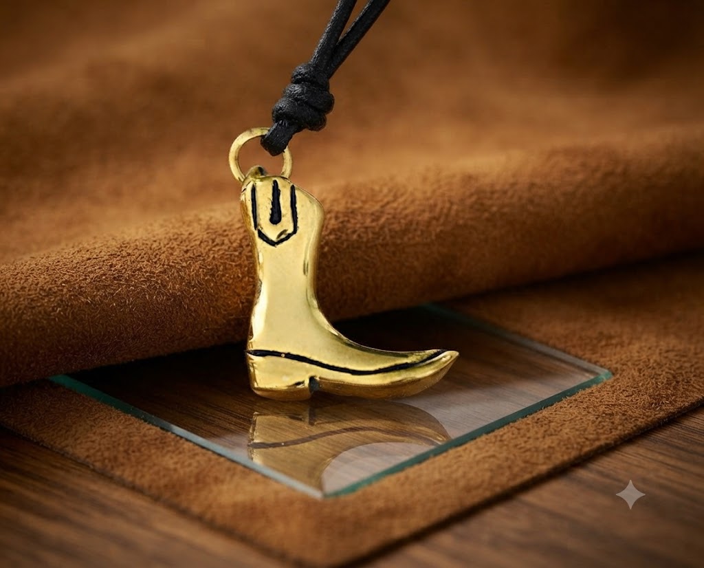 Women's Boots Pendant Sterling Silver Gold Brass Charm Necklace Pendant Jewelry