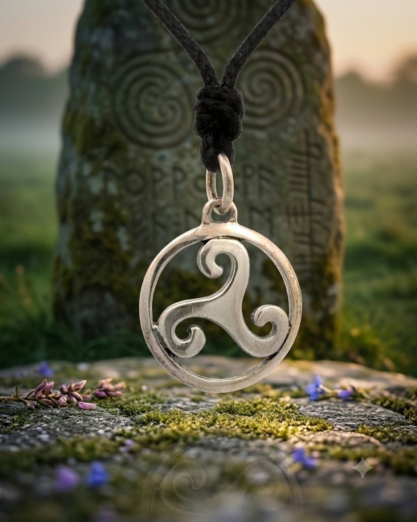 Trilogy Triquetra Wave 92.5 Sterling Silver Gold Brass Necklace Pendant Jewelry