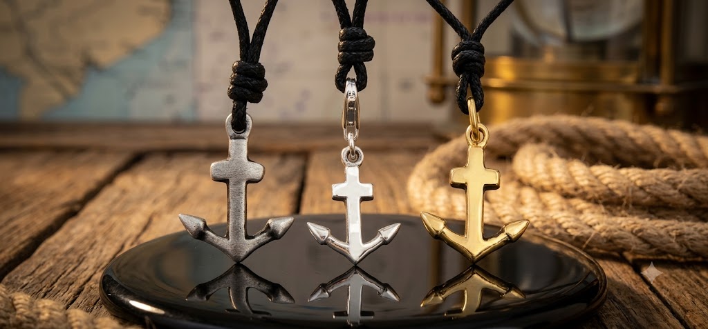 Flawless Anchor Ship Boat Pewter Brass Sterling Silver Necklace Pendant Jewelry