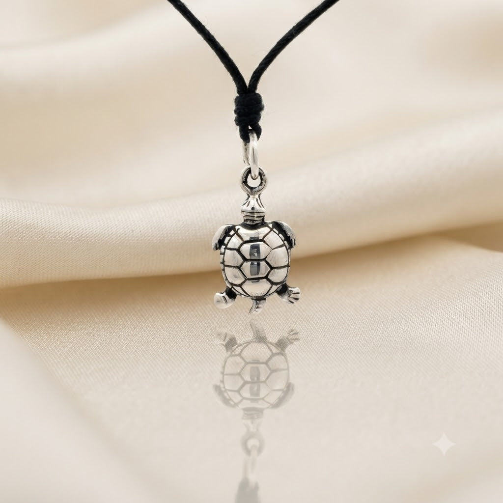 Turtle Tortoise Wildlife 92.5 Sterling Silver Gold Brass Necklace Pendant