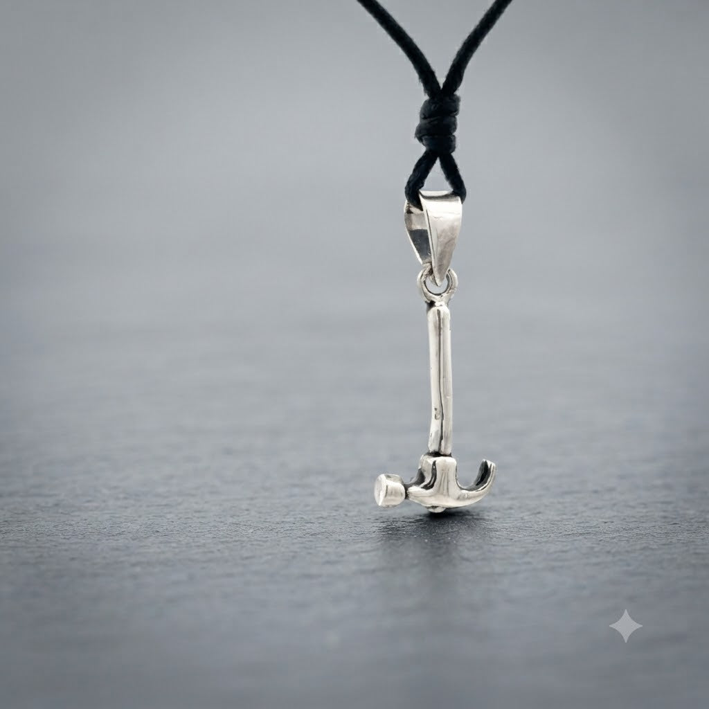 Hammer 92.5 Sterling Silver Gold Brass Necklace Pendant Jewelry