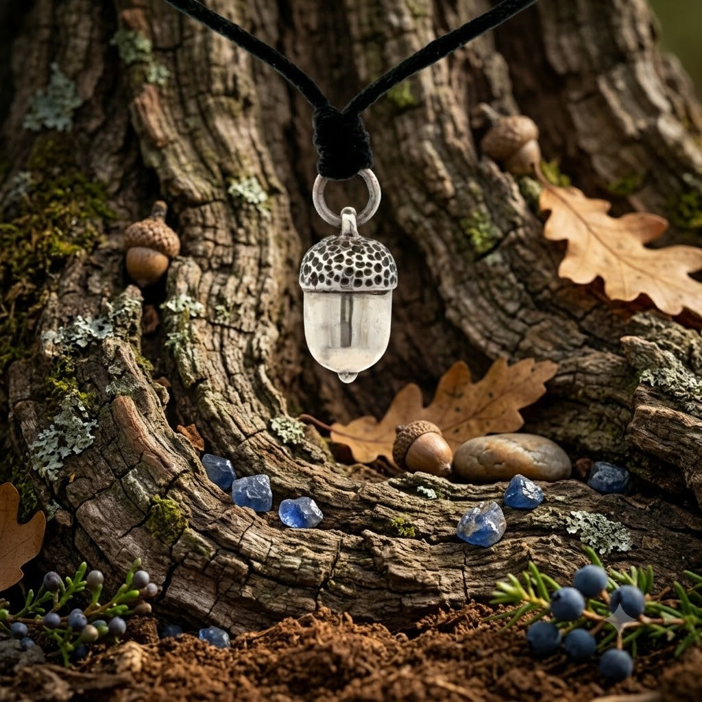 Acorn 92.5 Sterling Silver Gold Brass Necklace Pendant Jewelry