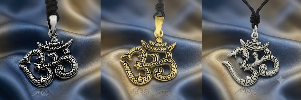 New Om Ohm Hindu Word Yoga Silver Pewter Charm Necklace Pendant Jewelry