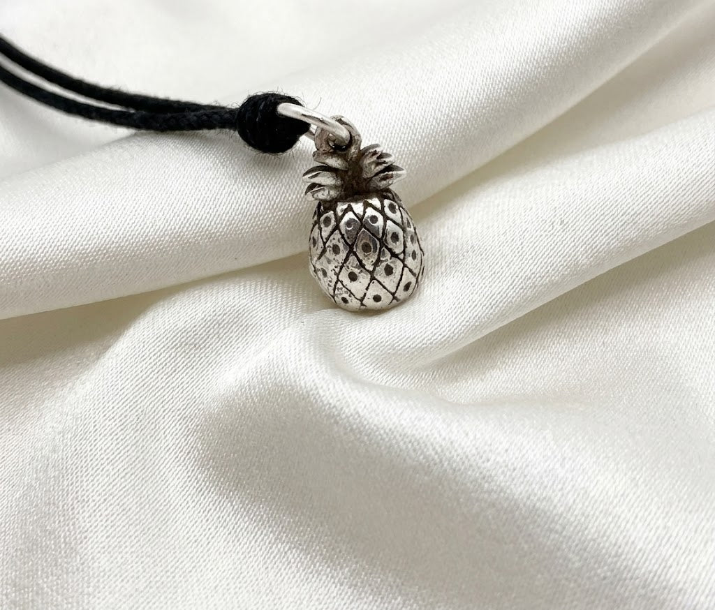 Hawaii Pineapple 92.5 Sterling Silver Gold Brass Necklace Pendant Jewelry