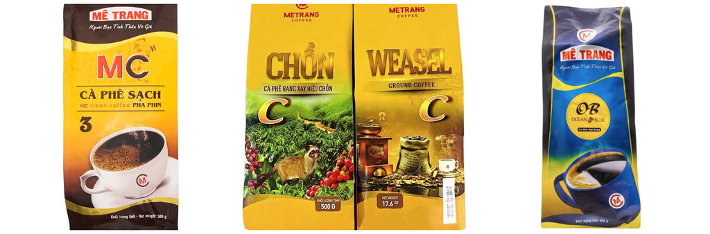 Me Trang Coffee 500 Grams Vietnamese Coffee Weasel, Ocean Blue, MC Clean