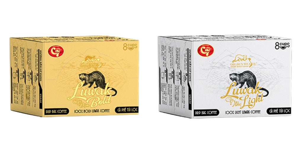 Huca Food -Golden Weasel Vietnamese Coffee 100% Bold/Light Luwak Drip Coffee Box