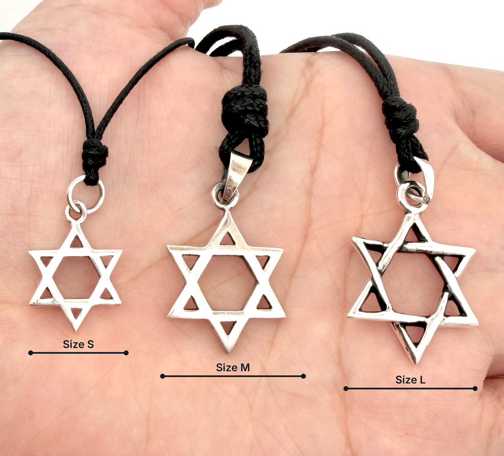 Star of David 92.5 Sterling Silver Pewter Brass Charm Necklace Pendant Jewelry