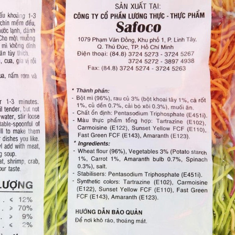 Safoco Vietnamese Egg Noodles & Vegetable Noodles Premium Quality