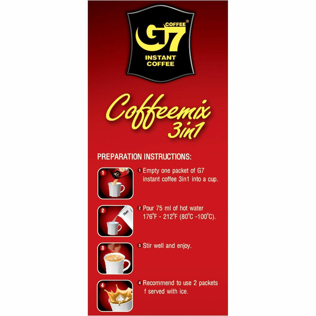 Trung Nguyen G7 3In1 Instant Coffee Viet Nam 21/ 50/ 100 Packets VietsWay Seller