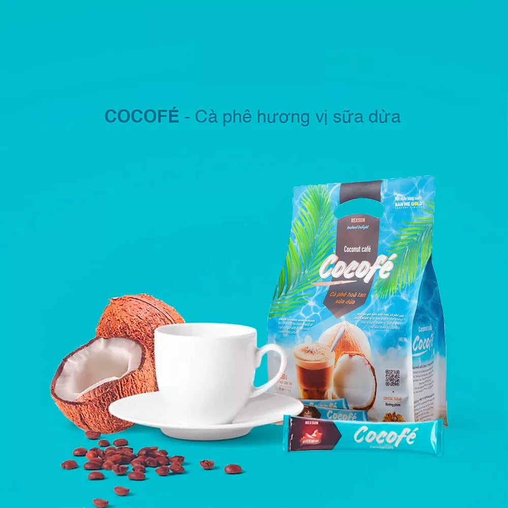 REXSUN Vietnamese Instant Delight Coconut Coffee 160G & 480G VietsWay