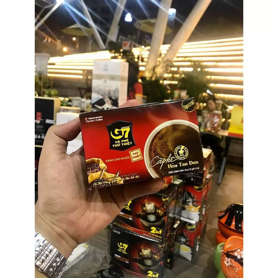 Trung Nguyen G7 Instant Pure Black Coffee 100 Bags x 2g (200g) VietsWay Seller