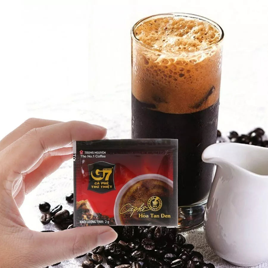 Trung Nguyen G7 Instant Pure Black Coffee 100 Bags x 2g (200g) VietsWay Seller