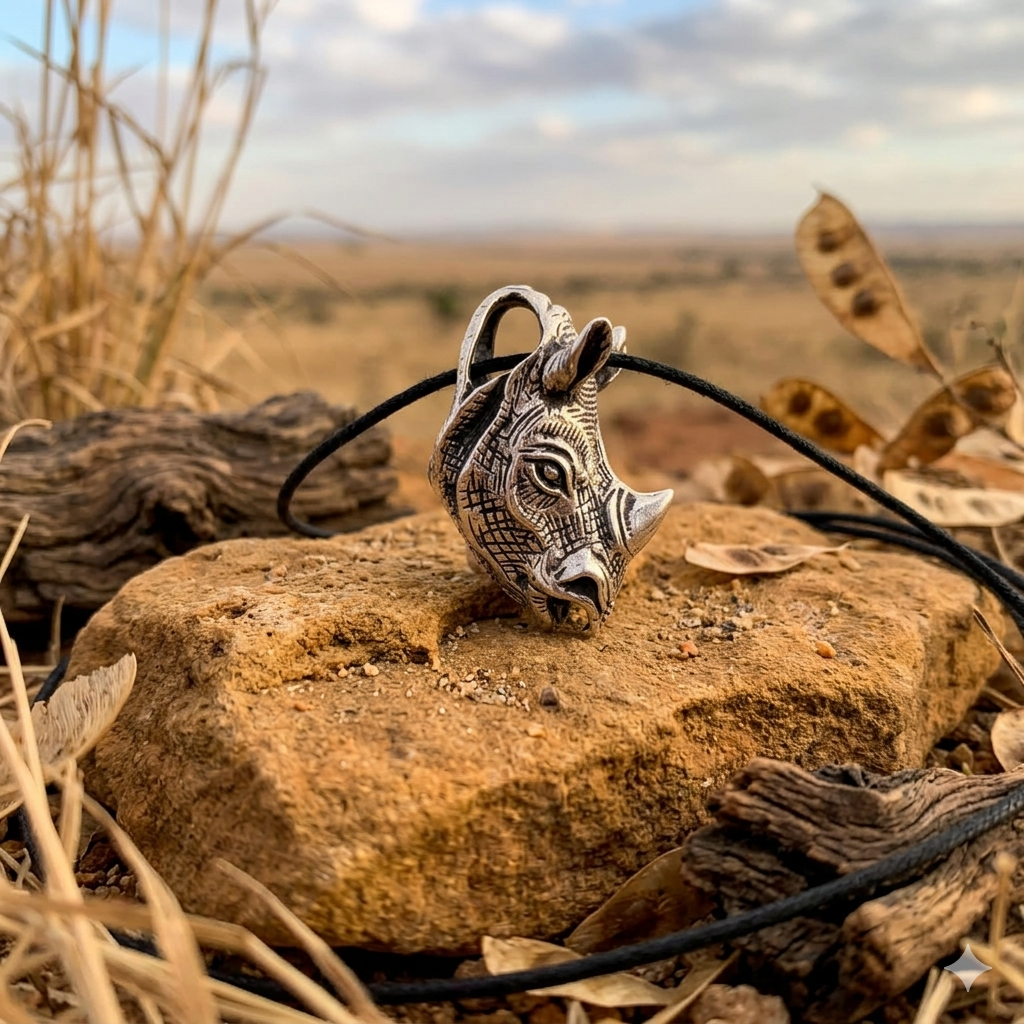 Rhino Head Rhinoceros 92.5 Sterling Silver Brass Gold Necklace Pendant Jewelry